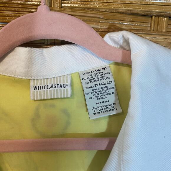 White Stag Embroidered Floral Denim Jacket XL 16/18 Boho Western Cottagecore - Picture 5 of 8